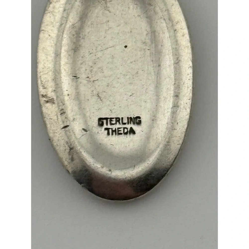 Vintage Theda Sterling Silver‎ Saint St Christopher Medal Pendant Oval Shape